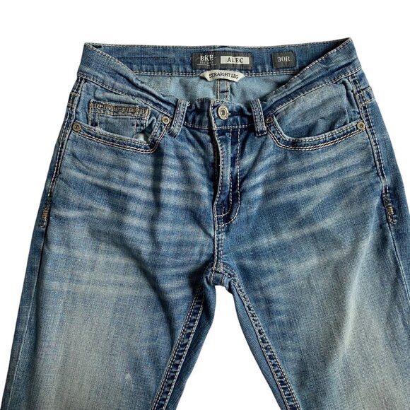 BKE Alec Jeans Mens 30 x 31 Regular Straight Leg Denim Light Wash Stretch - Picture 3 of 9